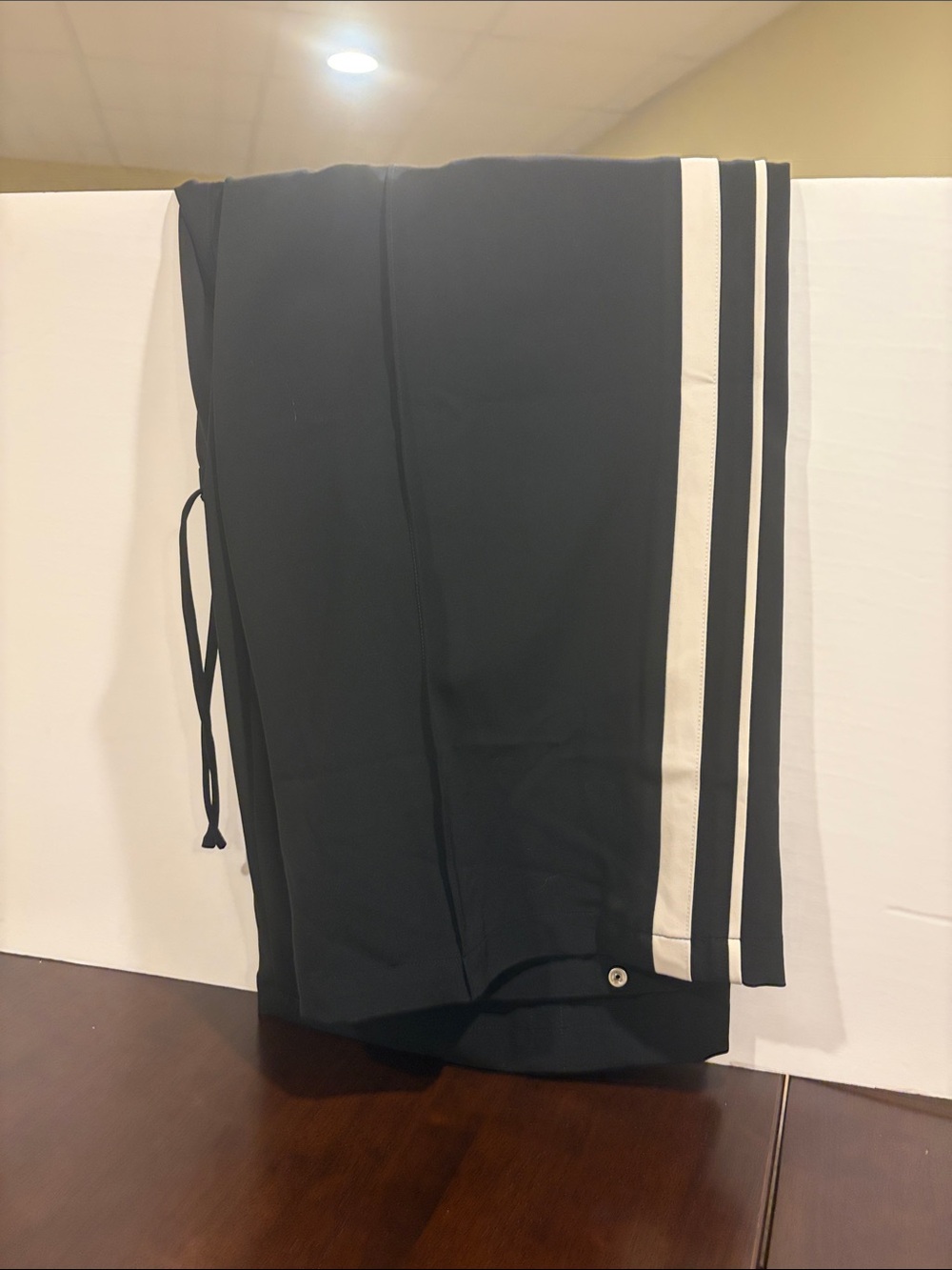 Womans Black Track Pants with White Side Stripe